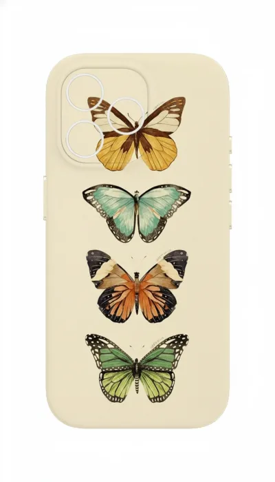 iPhone 16 Pro Max Kılıf - Dört Renkli Kelebek featured