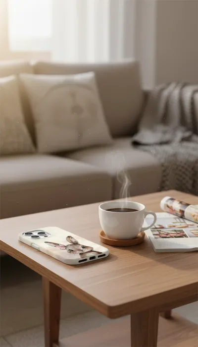 iPhone 16 Pro Max Kılıf - Sevimli Küçük Tavşan Çizim gallery 1