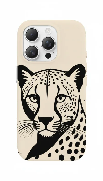 iPhone 16 Pro Max Kılıf - Siyah Dişi Leopar Sanatsal featured