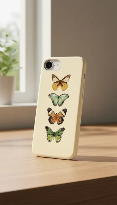 iPhone 16E Kılıf - Dört Renkli Kelebek gallery 1