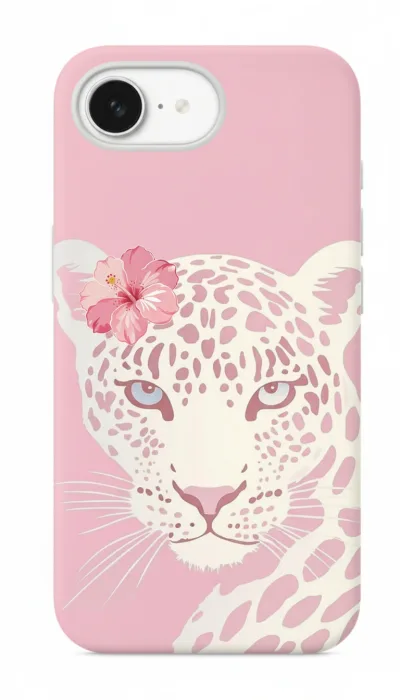 iPhone 16E Kılıf - Pembe Çiçekli Leopar featured