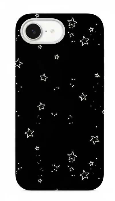 iPhone 16E Kılıf - Yıldız Desenli Siyah Gökyüzü featured