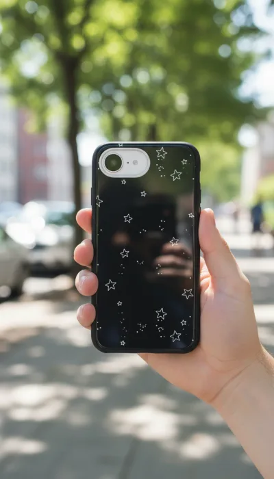 iPhone 16E Kılıf - Yıldız Desenli Siyah Gökyüzü gallery 1