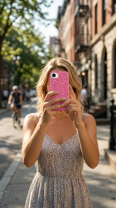 iPhone 17 Air Kılıf - Pembe Canlı Leopar Desen gallery 1