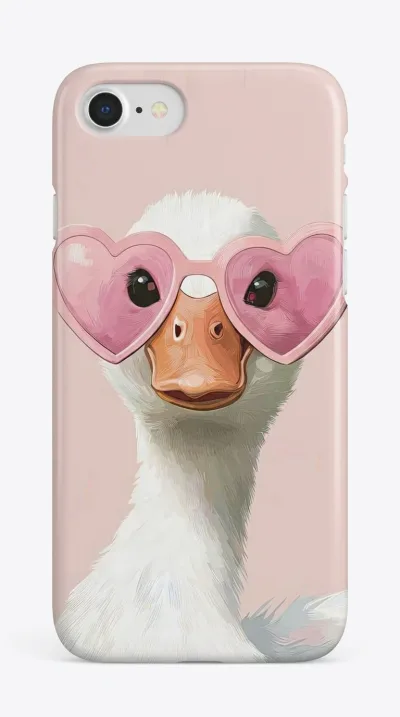 iPhone 17 Air Kılıf - Pembe Gözlüklü Ördek Çizim featured