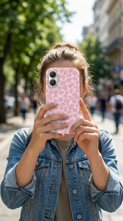 iPhone 17 Kılıf - Pembe Leopar Desen gallery 1