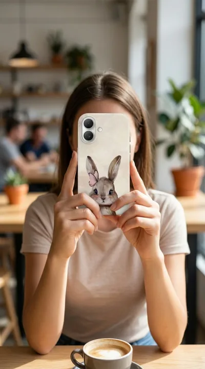 iPhone 17 Kılıf - Sevimli Küçük Tavşan Çizim gallery 1