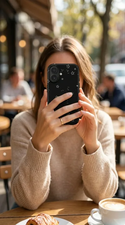 iPhone 17 Kılıf - Yıldız Desenli Siyah Gökyüzü gallery 1