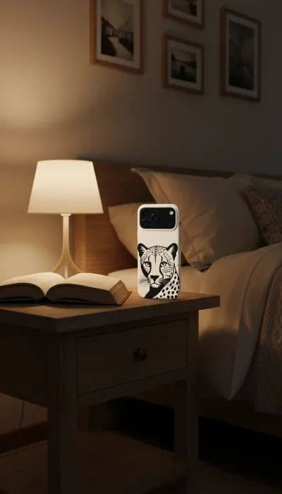 iPhone 17 Pro Kılıf - Siyah Dişi Leopar Sanatsal gallery 1