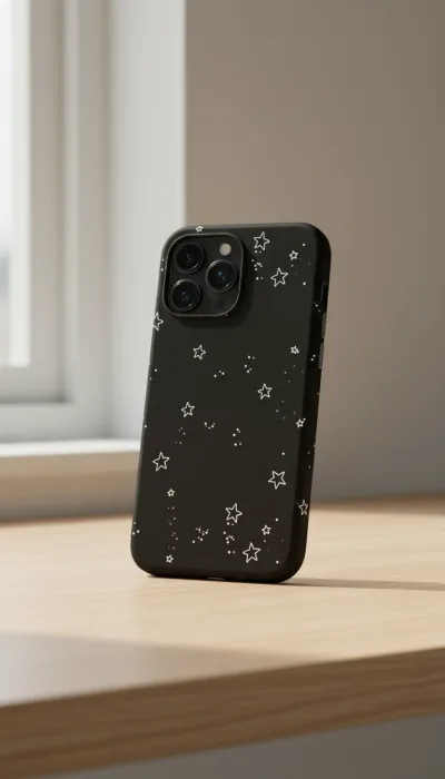 iPhone 17 Pro Kılıf - Yıldız Desenli Siyah Gökyüzü gallery 1