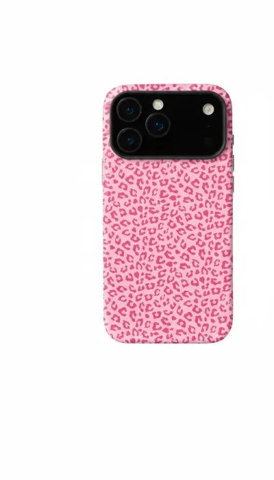 iPhone 17 Pro Max Kılıf - Pembe Canlı Leopar Desen featured