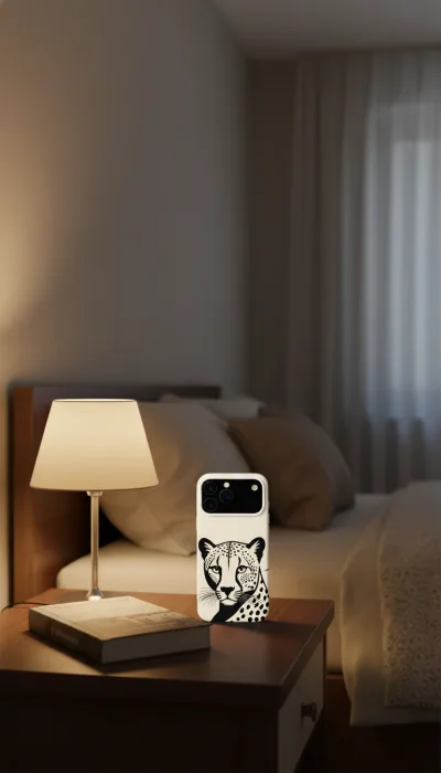 iPhone 17 Pro Max Kılıf - Siyah Dişi Leopar Sanatsal gallery 1