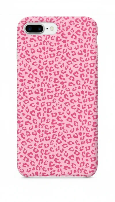 iPhone 7 Plus Kılıf - Pembe Canlı Leopar Desen featured