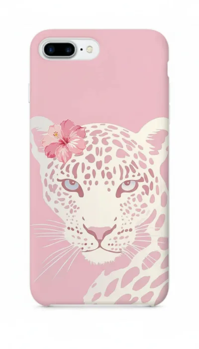iPhone 7 Plus Kılıf - Pembe Çiçekli Leopar featured