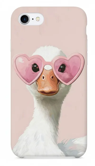 iPhone 7/7s Kılıf - Pembe Gözlüklü Ördek Çizim featured