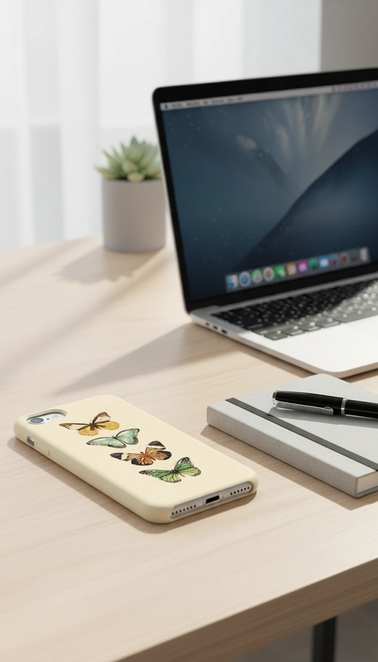 iPhone 8 Kılıf - Dört Renkli Kelebek gallery 1