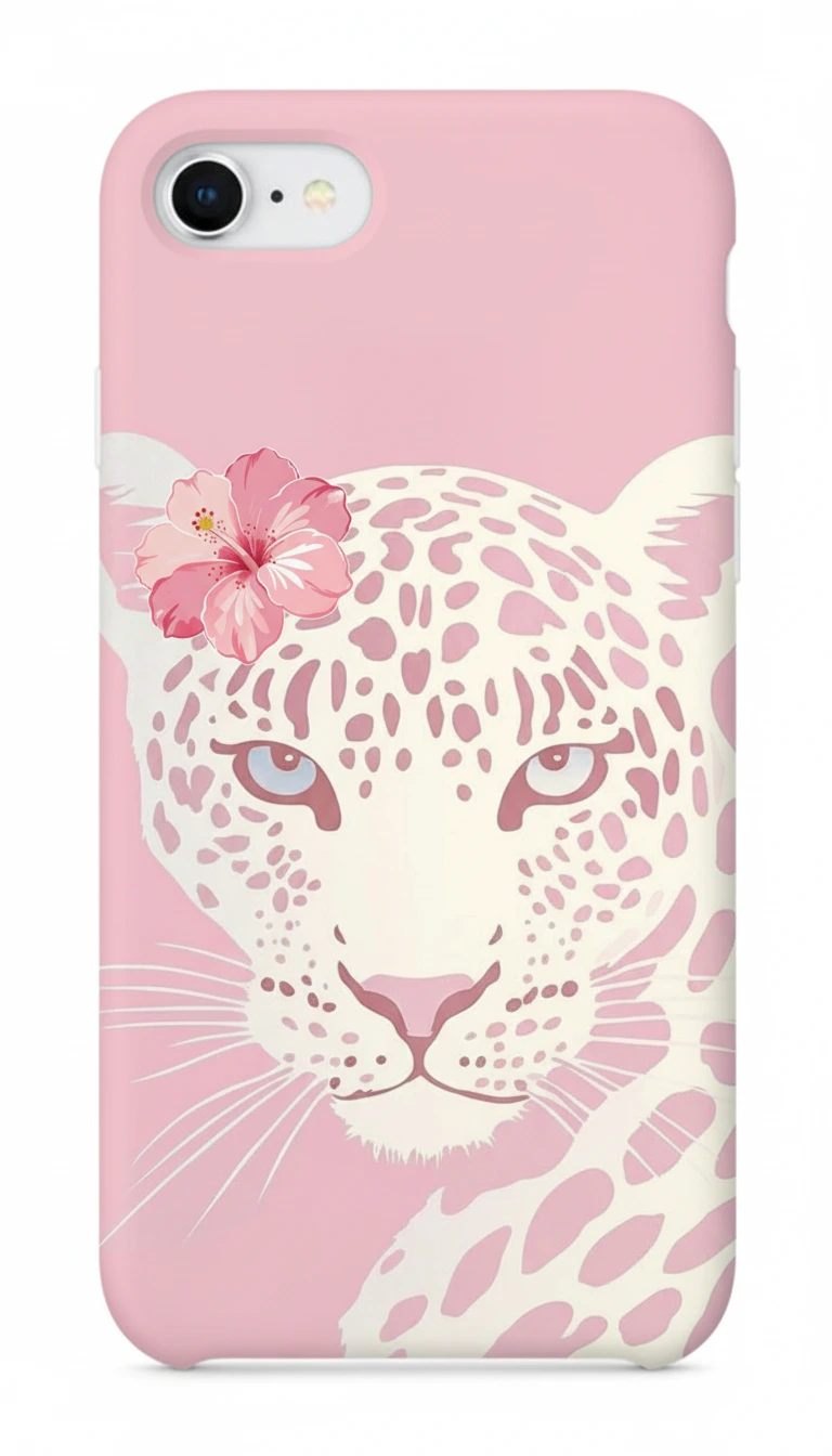 iPhone 8 Kılıf - Pembe Çiçekli Leopar featured