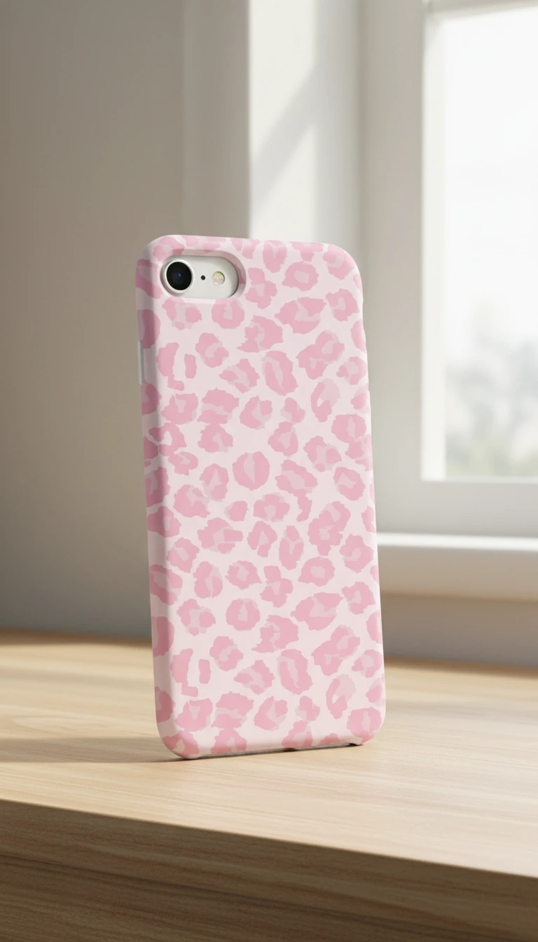 iPhone 8 Kılıf - Pembe Leopar Desen gallery 1