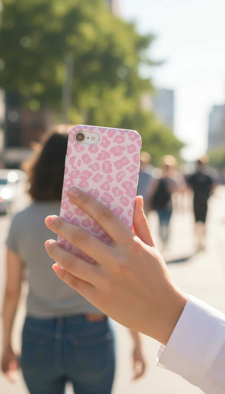 iPhone 8 Kılıf - Pembe Leopar Desen gallery 2