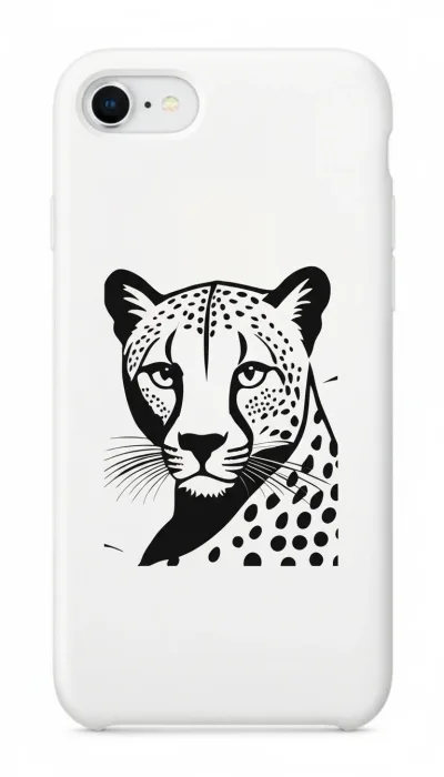 iPhone 8 Kılıf - Siyah Dişi Leopar Sanatsal featured