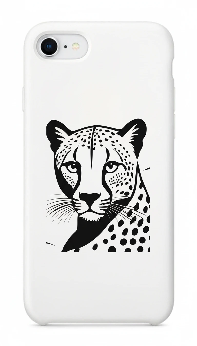 iPhone 8 Kılıf - Siyah Dişi Leopar Sanatsal featured