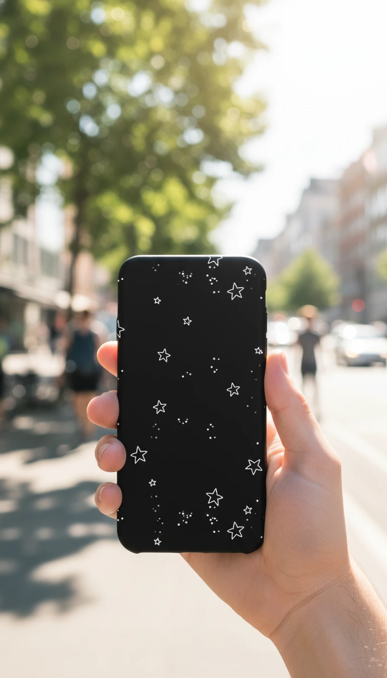 iPhone 8 Kılıf - Yıldız Desenli Siyah Gökyüzü gallery 2