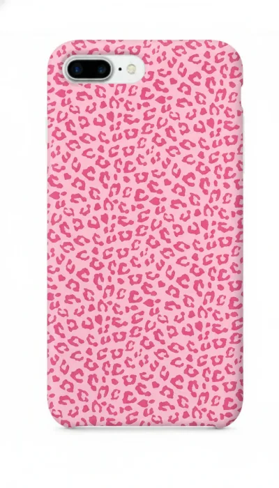 iPhone 8 Plus Kılıf - Pembe Canlı Leopar Desen featured