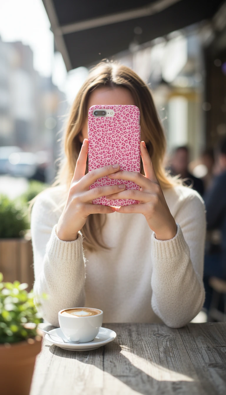 iPhone 8 Plus Kılıf - Pembe Canlı Leopar Desen gallery 2