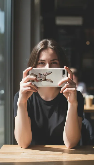 iPhone 8 Plus Kılıf - Sevimli Küçük Tavşan Çizim gallery 1