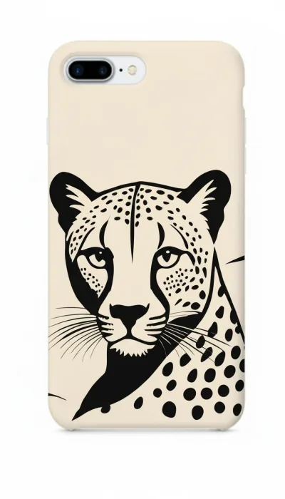 iPhone 8 Plus Kılıf - Siyah Dişi Leopar Sanatsal featured