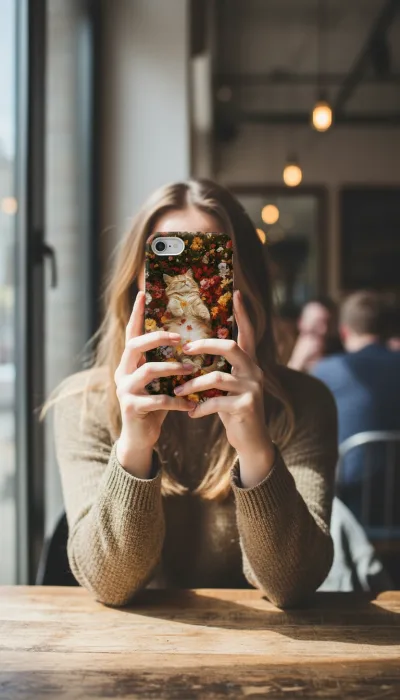 iPhone SE Kılıf - Çiçek Bahçesinde Uyuyan Kedi gallery 1