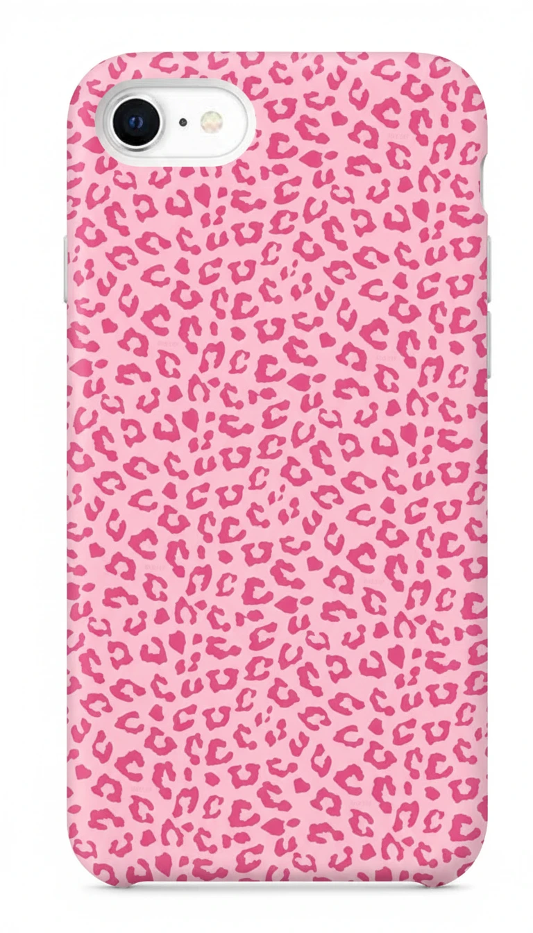 iPhone SE Kılıf - Pembe Canlı Leopar Desen featured