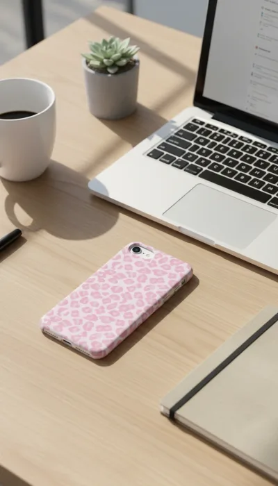 iPhone SE Kılıf - Pembe Leopar Desen gallery 1