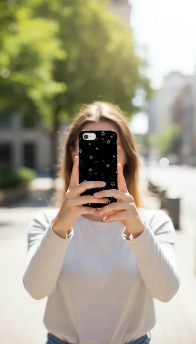 iPhone SE Kılıf - Yıldız Desenli Siyah Gökyüzü gallery 1