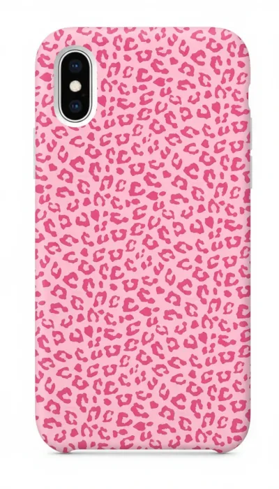 iPhone X Kılıf - Pembe Canlı Leopar Desen featured