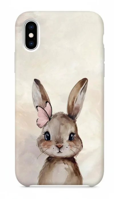 iPhone X Kılıf - Sevimli Küçük Tavşan Çizim featured