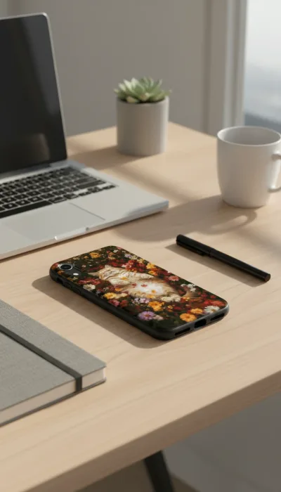 iPhone XR Kılıf - Çiçek Bahçesinde Uyuyan Kedi gallery 1