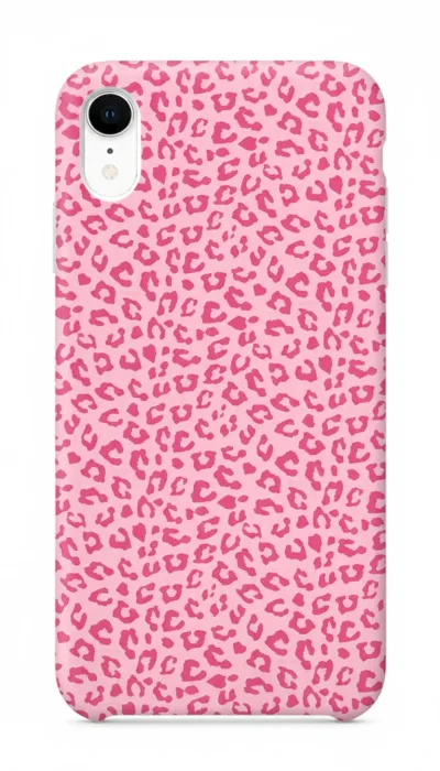 iPhone XR Kılıf - Pembe Canlı Leopar Desen featured