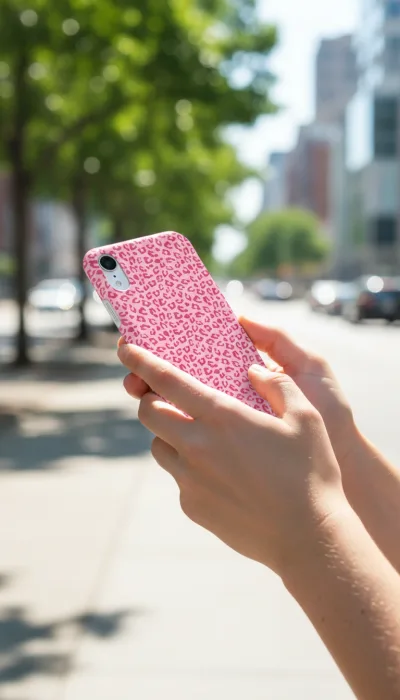 iPhone XR Kılıf - Pembe Canlı Leopar Desen gallery 1