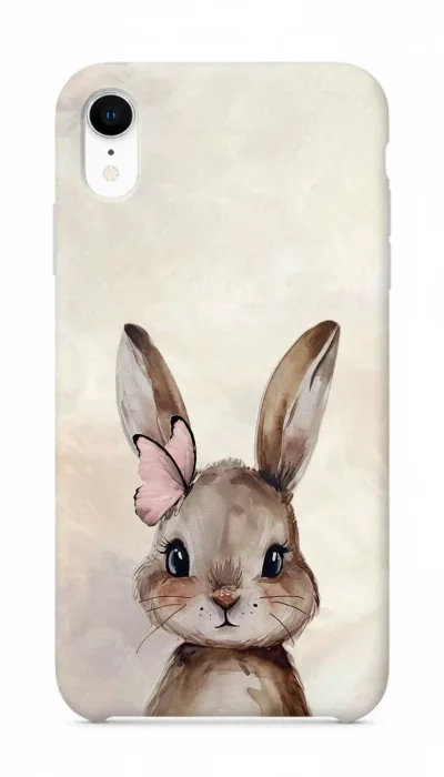 iPhone XR Kılıf - Sevimli Küçük Tavşan Çizim featured