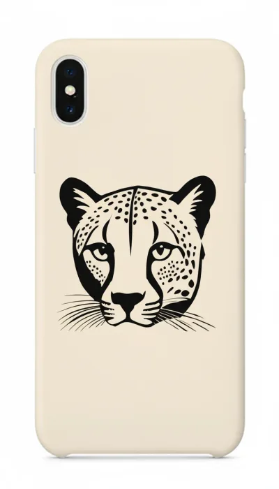 iPhone XR Kılıf - Siyah Dişi Leopar Sanatsal featured