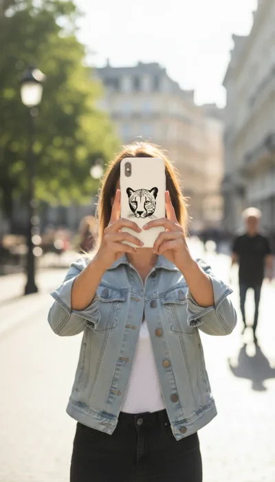 iPhone XR Kılıf - Siyah Dişi Leopar Sanatsal gallery 1