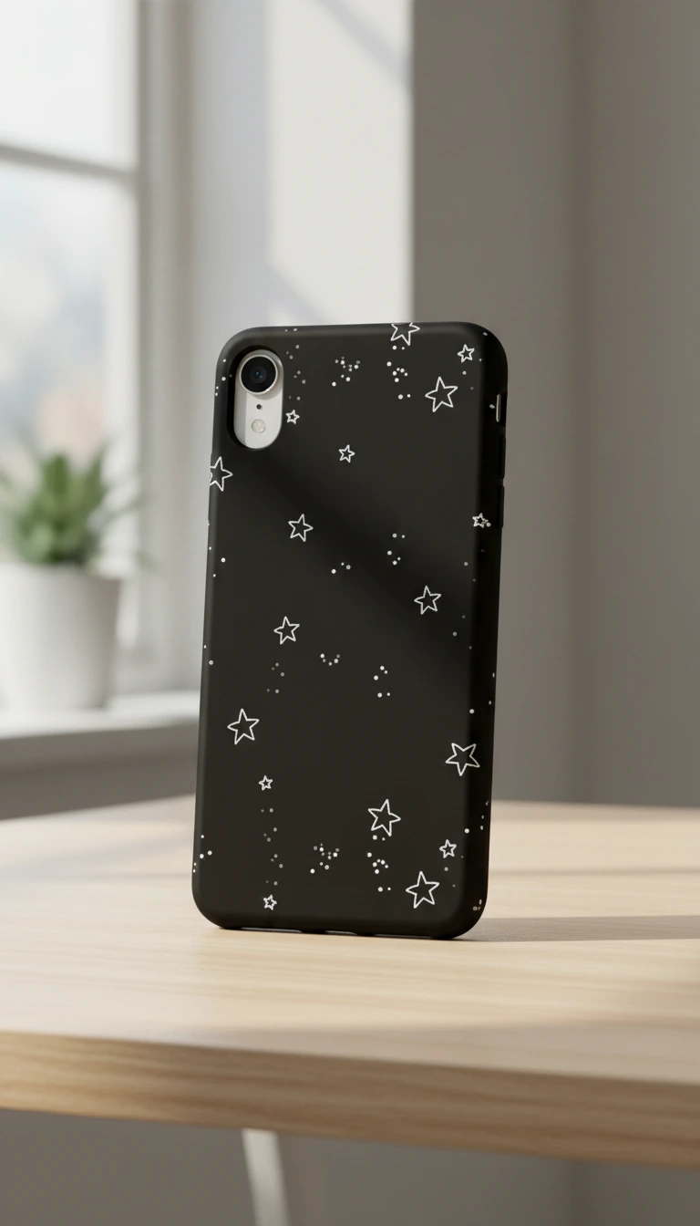 iPhone XR Kılıf - Yıldız Desenli Siyah Gökyüzü gallery 2