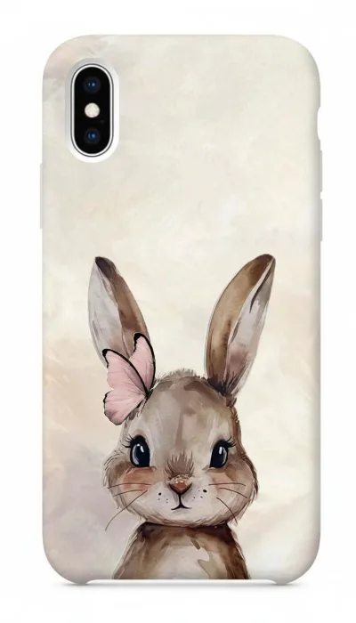 iPhone XS Kılıf - Sevimli Küçük Tavşan Çizim featured