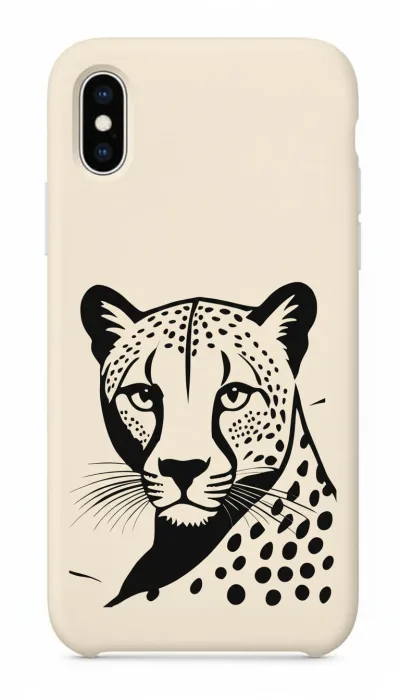 iPhone XS Kılıf - Siyah Dişi Leopar Sanatsal featured