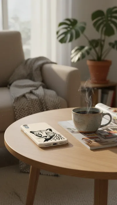 iPhone XS Kılıf - Siyah Dişi Leopar Sanatsal gallery 1