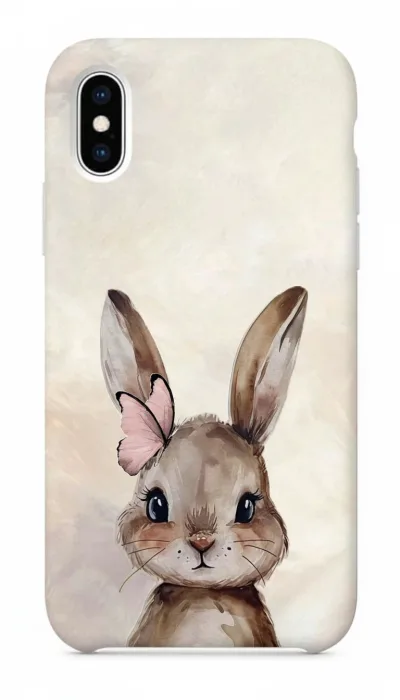 iPhone XS Max Kılıf - Sevimli Küçük Tavşan Çizim featured