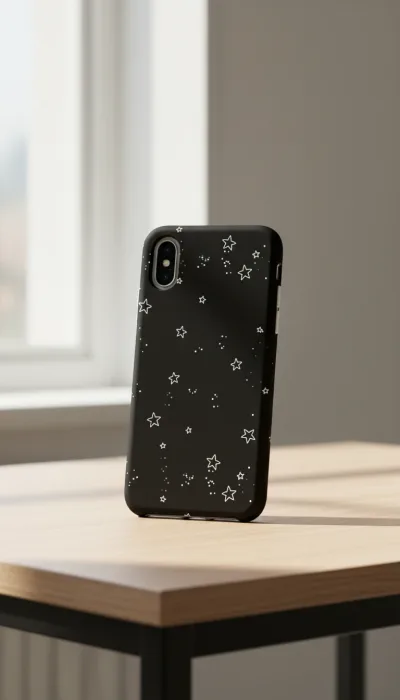 iPhone XS Max Kılıf - Yıldız Desenli Siyah Gökyüzü gallery 1